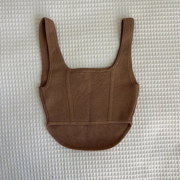 'Camel' Aritzia Sculpt Knit Bustier Tank - Picture 2 of 3